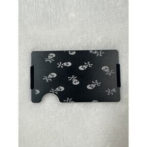 MINIMALIST RFID BLOCKING MATTE BLACK SKULLS WALLET
